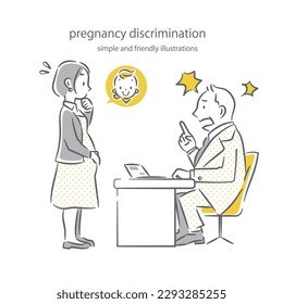 pregnancy discrimination at work ,outline illustrations