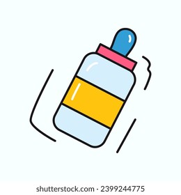 Pregnancy element of colorful set. A pregnancy-themed illustration feature design of a bottle filled with milk for the baby, emphasizing the caring aspect of pregnancy. Vector illustration.