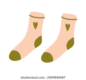 Pregnancy element of colorful set. This artwork with socks invites viewers to appreciate the thoughtful design that celebrates the comfort and well-being of expectant mothers. Vector illustration.