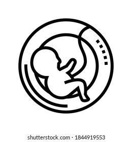pregnancy embryo line icon vector. pregnancy embryo sign. isolated contour symbol black illustration
