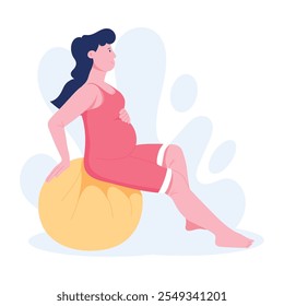 Pregnancy fitness illustration in flat style