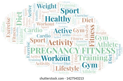 Pregnancy Fitness word cloud. Wordcloud made with text only.