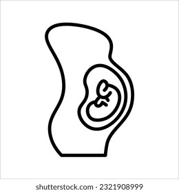 Pregnancy flat line icon, Pregnancy care linear icon. vector illustration on white background