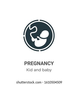Pregnancy glyph icon vector on white background. Flat vector pregnancy icon symbol sign from modern kid and baby collection for mobile concept and web apps design.