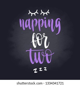 Pregnancy handwritten calligraphy vector phrase. Maternity quote lettering for design t-shirt, greeting cards, stickers, gifts and banners on black chalkboard background.