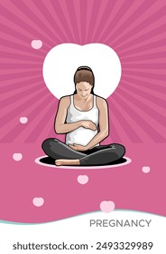 Pregnancy health theme illustration design for midwife clinic