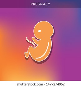 Pregnancy icon flat design with gradient background