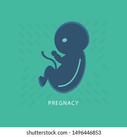 Pregnancy icon flat design with green background