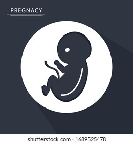 Pregnancy icon flat design on gray color