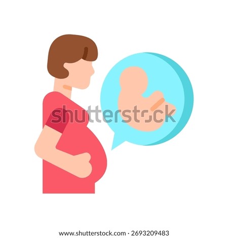 Pregnancy Icon Flat Vector Illustration
