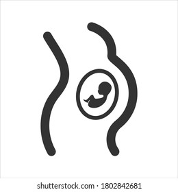 Pregnancy icon on white background.