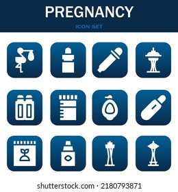 pregnancy icon set. Vector  illustrations related with Stork, Eye dropper and Eye dropper