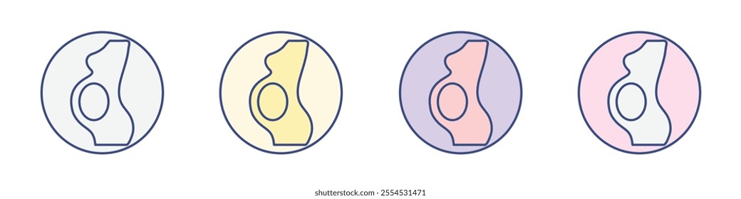 Pregnancy icon Thin line flat illustration