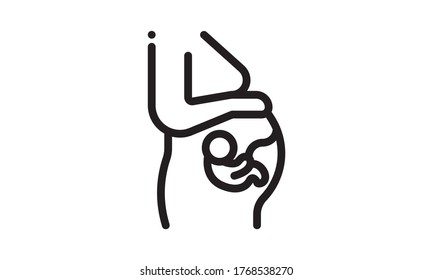 Pregnancy icon. Vector illustration style is a flat iconic pregnancy symbol . Designed for web and software interfaces.