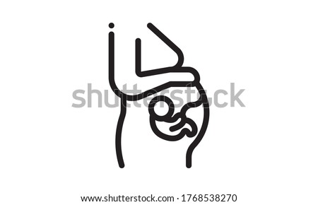 Pregnancy icon. Vector illustration style is a flat iconic pregnancy symbol . Designed for web and software interfaces.