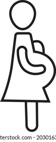 Pregnancy icon vector isolate. 
 mother icon