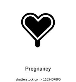 Pregnancy icon vector isolated on white background, logo concept of Pregnancy sign on transparent background, filled black symbol