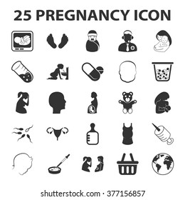Pregnancy icons set.