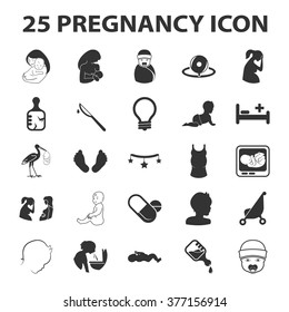 Pregnancy icons set.