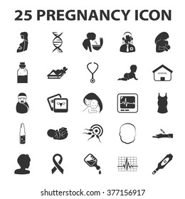 Pregnancy icons set.