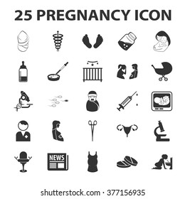 Pregnancy icons set.