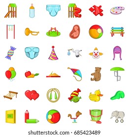 Pregnancy icons set. Cartoon style of 36 pregnancy vector icons for web isolated on white background