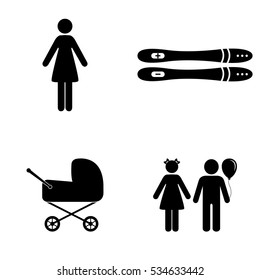 Pregnancy icons vector set