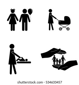 Pregnancy icons vector set
