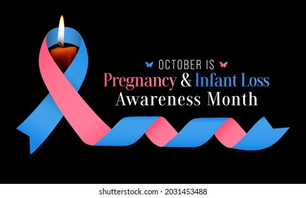 Pregnancy and infant loss awareness month (SIDS) is observed every year in October, to honor and remember those who have lost a child during pregnancy or in infancy. Vector illustration