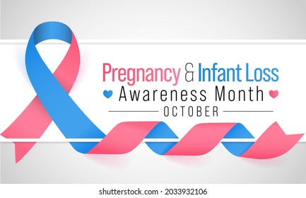 Pregnancy and infant loss awareness month (SIDS) is observed every year in October, to honor and remember those who have lost a child during pregnancy or in infancy. Vector illustration