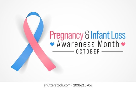 Pregnancy and infant loss awareness month (SIDS) is observed every year in October, to honor and remember those who have lost a child during pregnancy or in infancy. Vector illustration