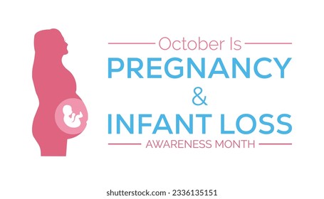 Pregnancy and infant loss awareness month (SIDS) is observed every year in October. banner, poster, card, background design.