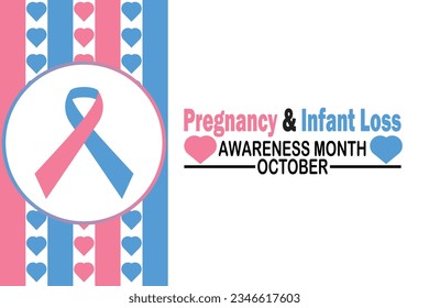  Pregnancy and Infant Loss Awareness Month October. Vector Illustration. Suitable for greeting card, poster and banner