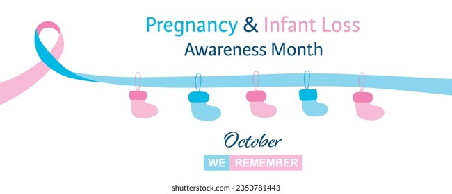 Pregnancy and infant loss awareness month (SIDS) is observed every year in October, to honor and remember those who have lost a child during pregnancy or in infancy. Vector illustration