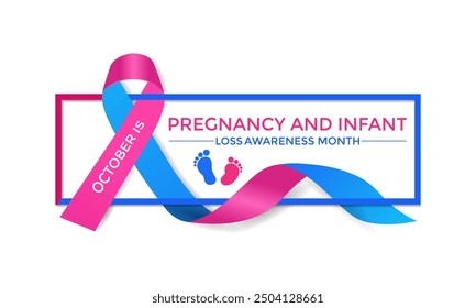 Pregnancy and Infant Loss Awareness Month is observed in October to raise awareness about the emotional and physical challenges. Banner poster, flyer and background design template.Vector illustration