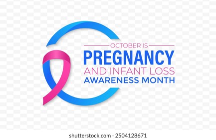 Pregnancy and Infant Loss Awareness Month is observed in October to raise awareness about the emotional and physical challenges. Banner poster, flyer and background design template.Vector illustration