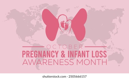 Pregnancy And Infant Loss Awareness Month is observed every year on October. Medical Healthcare Awareness concept. background, placard, banner template Vector illustration design.