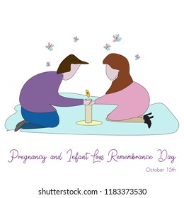 Pregnancy and Infant Loss Remembrance Day. Light candles memory. BabyLoss Awarness Day. 15th October. 