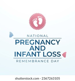 Pregnancy and Infant Loss Remembrance Day design template good for celebration usage. blue and pink ribbon vector illustration. vector eps 10.