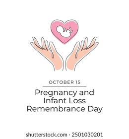 Pregnancy and Infant Loss Remembrance Day vector design template good for celebration usage. Pregnancy and Infant Loss Remembrance Day design. Continuous line drawing. eps 10.