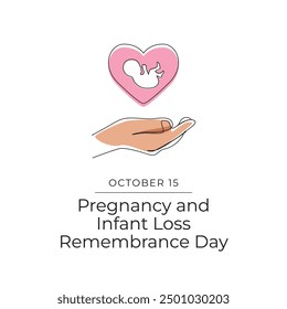 Pregnancy and Infant Loss Remembrance Day vector design template good for celebration usage. Pregnancy and Infant Loss Remembrance Day design. Continuous line drawing. eps 10.