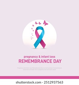 pregnancy and infant loss remembrance day. pregnancy and infant loss remembrance day creative poster, banner, social media post, postcard, background, template design.