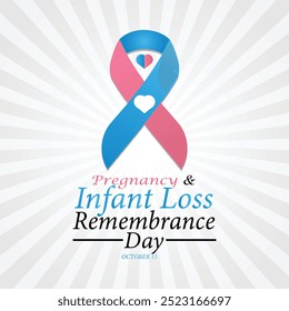 Pregnancy and Infant Loss Remembrance Day. October 15. Holiday concept. Template for background, banner, card, poster with text inscription. Vector illustration