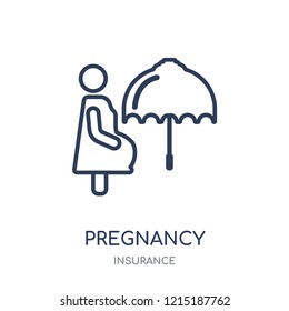 pregnancy insurance icon. pregnancy insurance linear symbol design from Insurance collection.