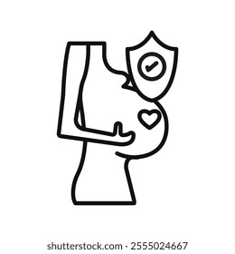 Pregnancy insurance icon Symbol mark in Outline style