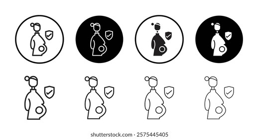 Pregnancy insurance icon Thin line art collection