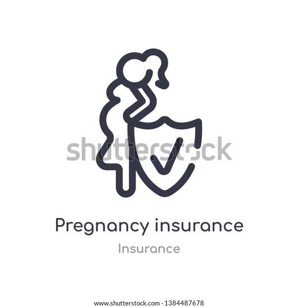 pregnancy insurance outline icon.\
isolated line vector illustration from insurance collection.\
editable thin stroke pregnancy insurance icon on white\
background