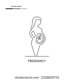 Pregnancy Line Icon Vector Design.