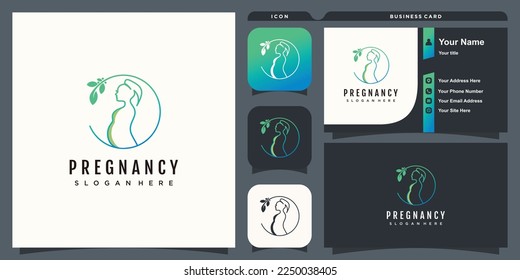 Logo del embarazo con diseño creativo vector premium