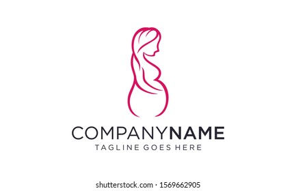 Pregnancy logo design concept on white background